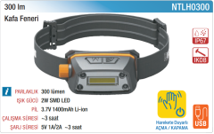 NtLights 300 Lümen Harekete Duyarlı Kafa Feneri